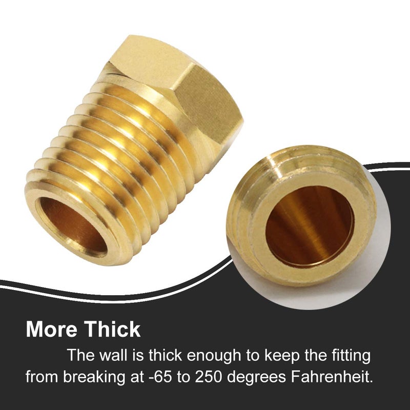 Boeray 1/4 Inch NPT Male Thread to 1/8 Inch NPT Female Thread Brass Pipe Fitting, Reducing Hex Head Hose Bushing Adapter Convert Pack of 2 - Image 4